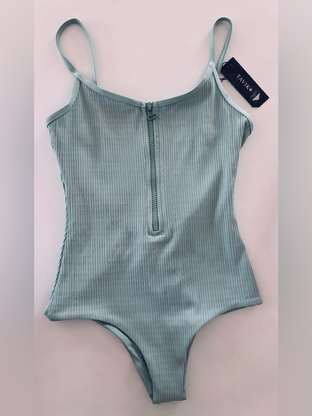 Maddie One-Piece Matte Rib Aquifer Blue Swimsuit ( More like Seafoam Green)